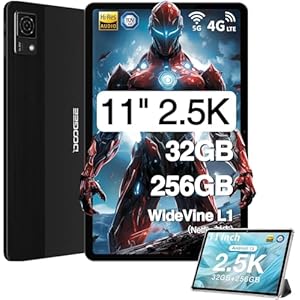 DOOGEE T30 Ultra Tablet, 2.5K 11 Pulgadas Tablet, 32GB RAM + 256GB ROM (2TB TF), Helio G99 Android 13 Tablet con 8580mAh Batería, Tableta Ultrafino de 7,6 mm, 16MP+8MP, 4 Altavoces Hi-Res Audio, Negro