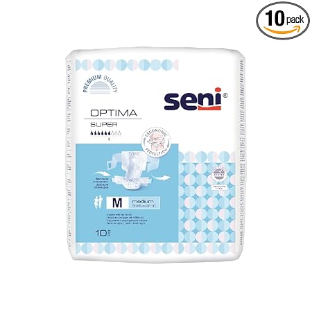 Seni Optima Super Medium Adult Diapers With Hip Bands 10 Pcs