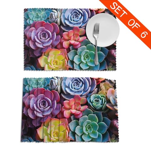 Set de table vinyle résistant à la chaleur lot de 6 tapis de table modernes - 3