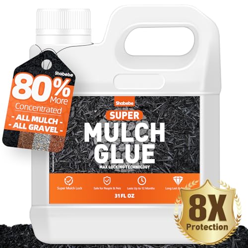 Mulch Glue - 31OZ Mulch Glue for Landscaping, Ready to Use Rock Glue, Pea Gravel, Mulch for Garden, Strong Mulch Gravel Glue, Mulch Lock and Pea Gravel Stabilizer, Adhesive Max Mulch Glue