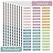 Pajean 480 Pcs Day of The Week Stickers Silver Foiled Date Covers Decorative Day of The Week Stickers Self Adhesive Removable Labels for Planners Journal School(1.6 x 0.4 Inch,Square)