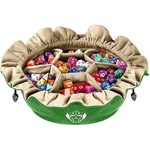 CardKingPro Immense Dice Bags with Pockets - Green - Capacity 150+ Dice - Great for Dice Hoarders [Patented Design] Cover