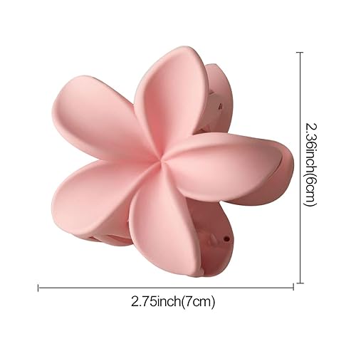 Miniatura 2 de 6 pinzas de garra de flores, pinzas de pelo antideslizantes mate, pinzas de pelo de flores hawaianas, elegantes pinzas grandes para cabello grueso