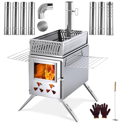 H&ZT Sauna Hot Tent Stove, Portable Wood Burning Stove with...