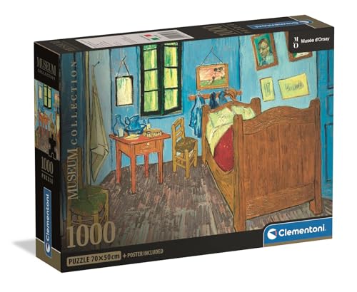 Clementoni - Puzzle pour Adultes 1000 Pièces, Museum- Bedroom in Arles Compact Box, Fabriqué en Italie, 39968