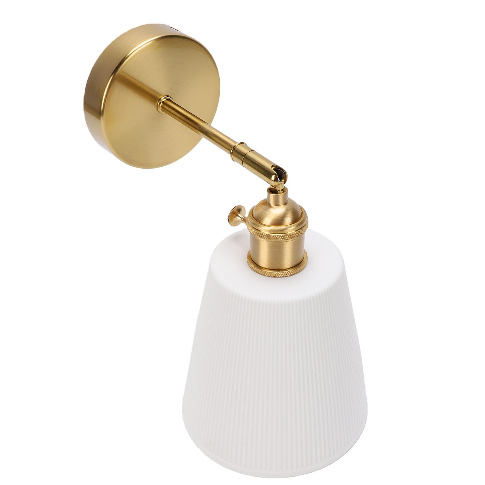 Lampada da Parete Moderna in Ottone Dorato con Paralume in Ceramica 5,7x5,1 Pollici per Bagno, Camera da Letto, Soggiorno, per Proprietari di Casa