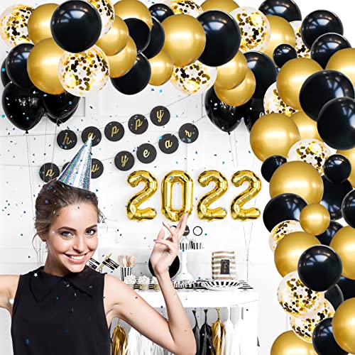Rubfac SERONLINE2020032702 Black And Gold Balloons Garland Arch Kit thumb #5