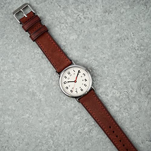 Benchmark Basics Quick Release Leather Watch Band - Premium Italian Full Grain Leather Watch Straps For Men And Women (20Mm, Burgundy) #TOP2