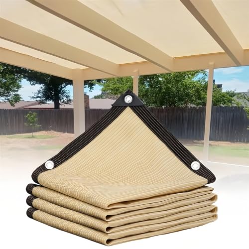 Tela de sombra beige texturizada de alta densidad para jardín 8