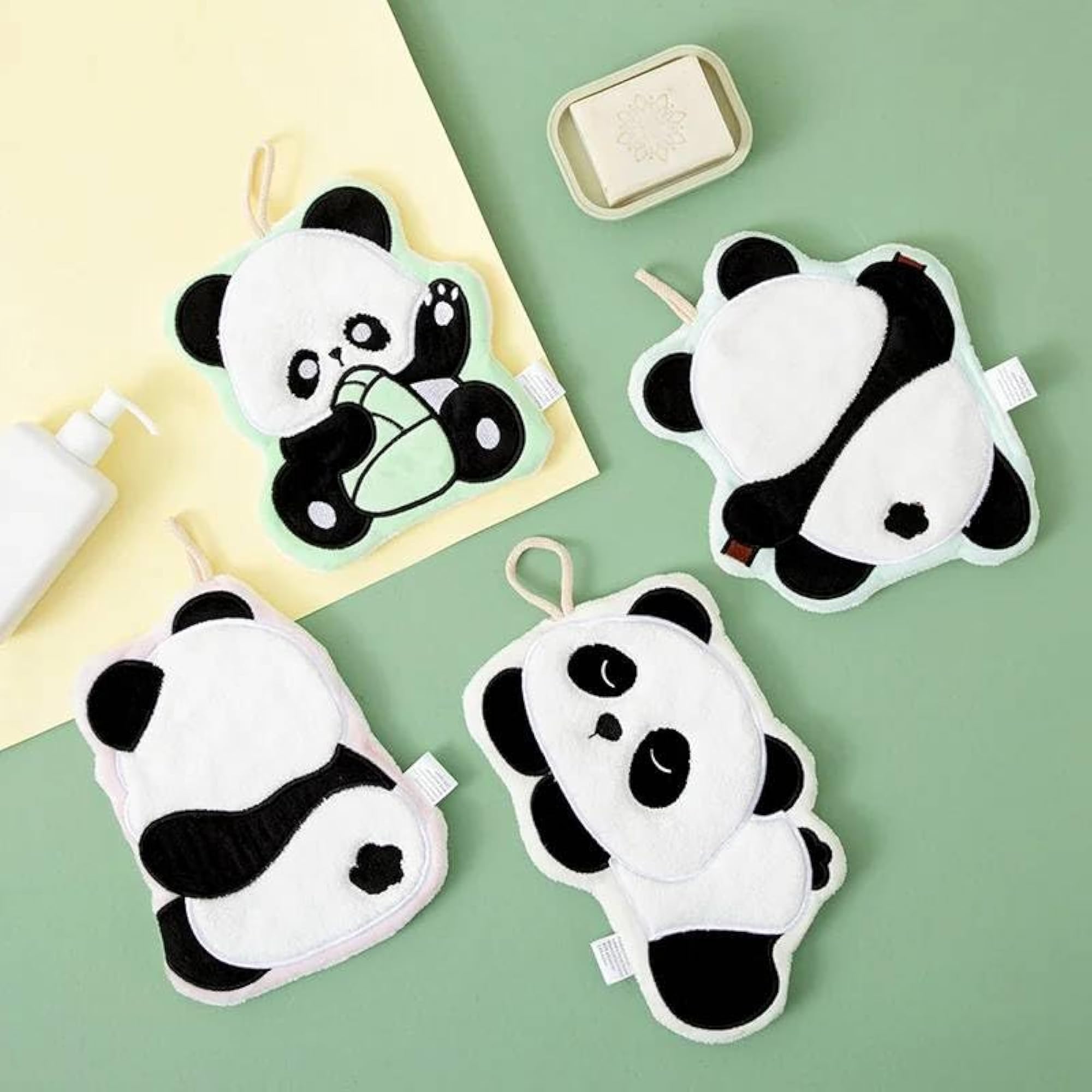 Adorable Panda & Sloth Hand Towels, Kawaii Designs