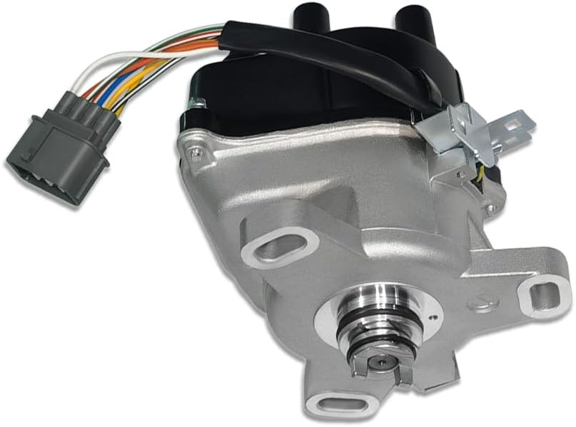 Black Cap Ignition Distributor with Rotor Fits Honda Civic Acura EL 1.5L 1.6L SOHC 1999-2000 (OE: DST17432, TD63U)