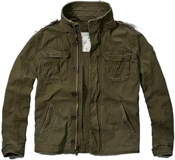 GYori Mens Autumn Winter Denim Camouflage Jacket Stand Collar Jacket Outwear Thick Pure Cotton Casual Coat