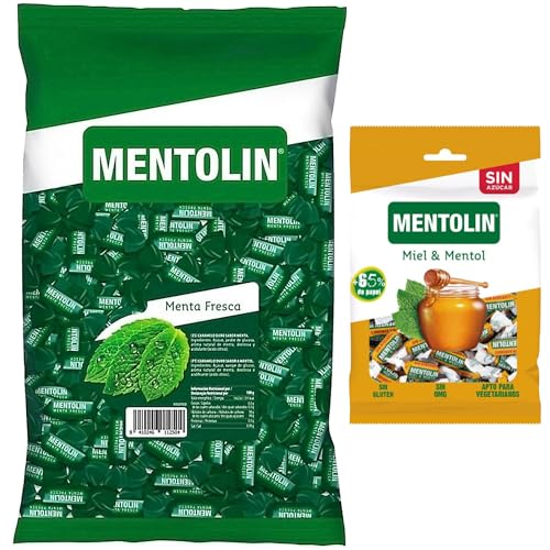 Mentolín caramelos duros menta fresca bolsa 1kg y de regalo miel mentol s/a bolsa 100g