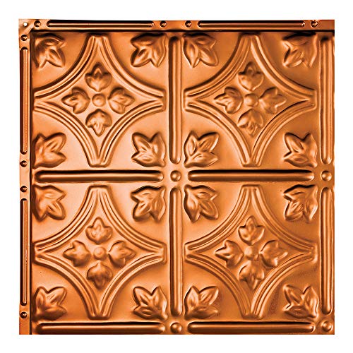Great Lakes Tin Hamilton Copper Ceiling Tiles - Perfect for DIY and Home Renovation Projects - Easy to Install (12X12 Inch Sample)