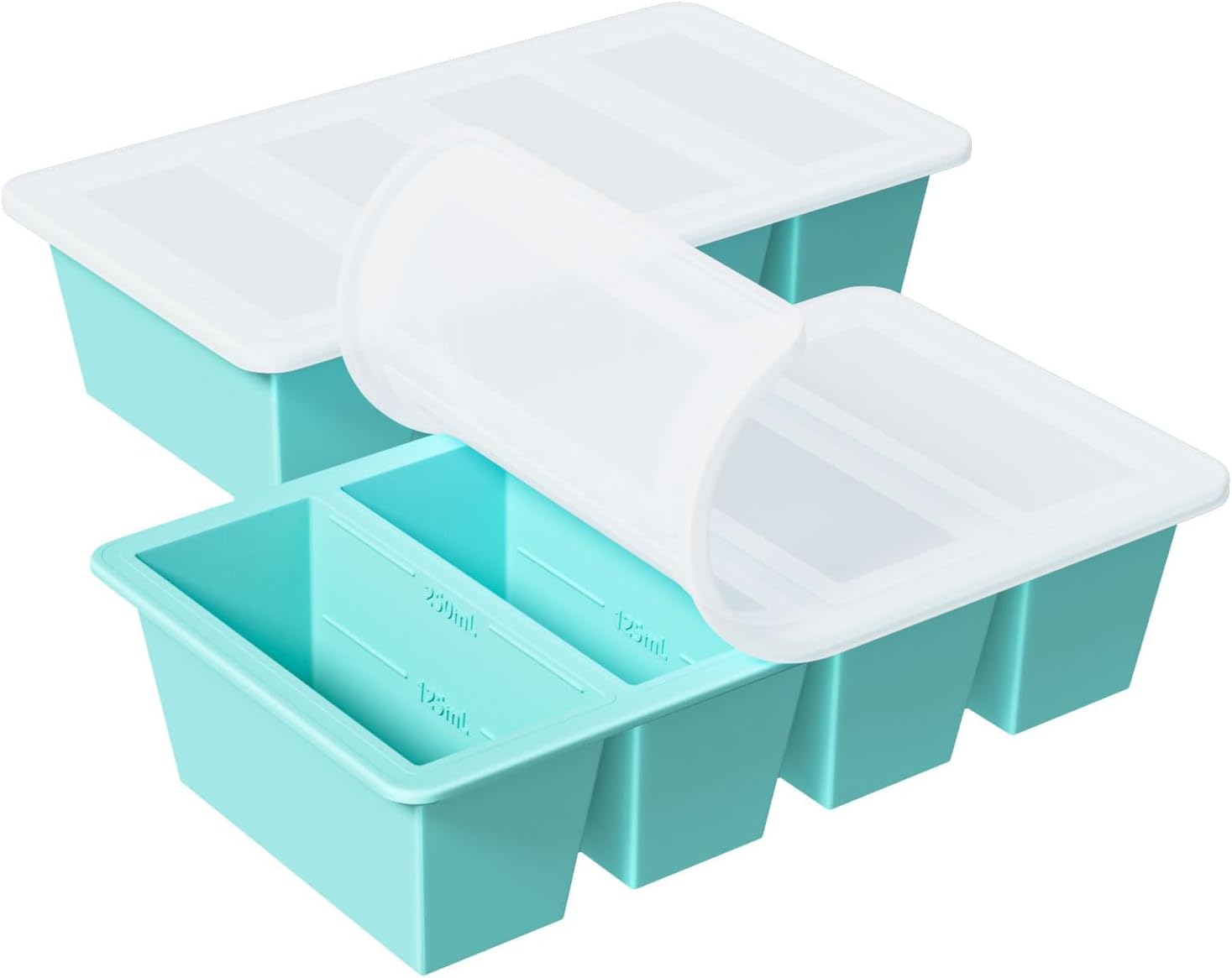 Silicone Freezer Tray for Sauce Cube: GGOW Silicone Freezing Tray for Broth Soup Storage - Freeze 250mL 125mL Souped Portion