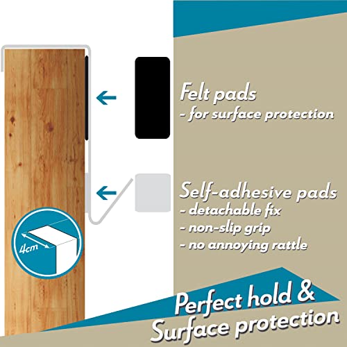 Menz Over Door Hook 4 Pack White, Stable Overdoor Hanger. Rust-Free Door Hangers for Clothes 4.1cm Fit. 15kg Coat Hanger - Image 4