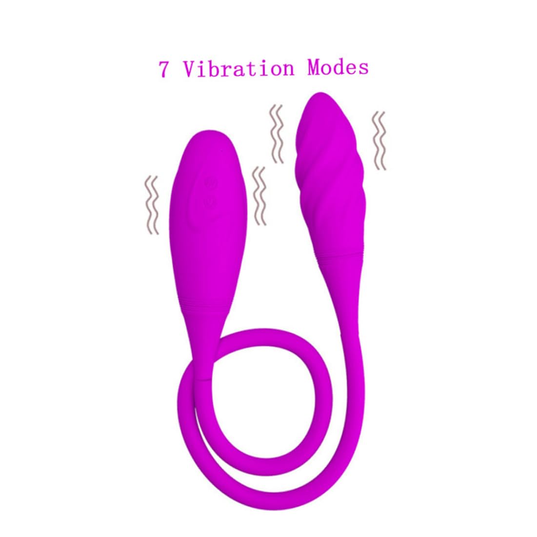 Coppia vibratore 7 modalità a doppio dido silicone impermeabile vibratore sicuro dildo a doppia estremità per coppie clitoride, anale, vaginale, capezzolo, stimolatore a g-punto giocattolo sessuale p