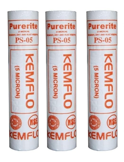 10-Inch PP Spun Filter Candles - Pack of 3: Enhanced Filtration for RO Water Purifiers - 5 Micron Rating, Universal Compatibility, White (85 Grams, KEMFLOW)-image-42