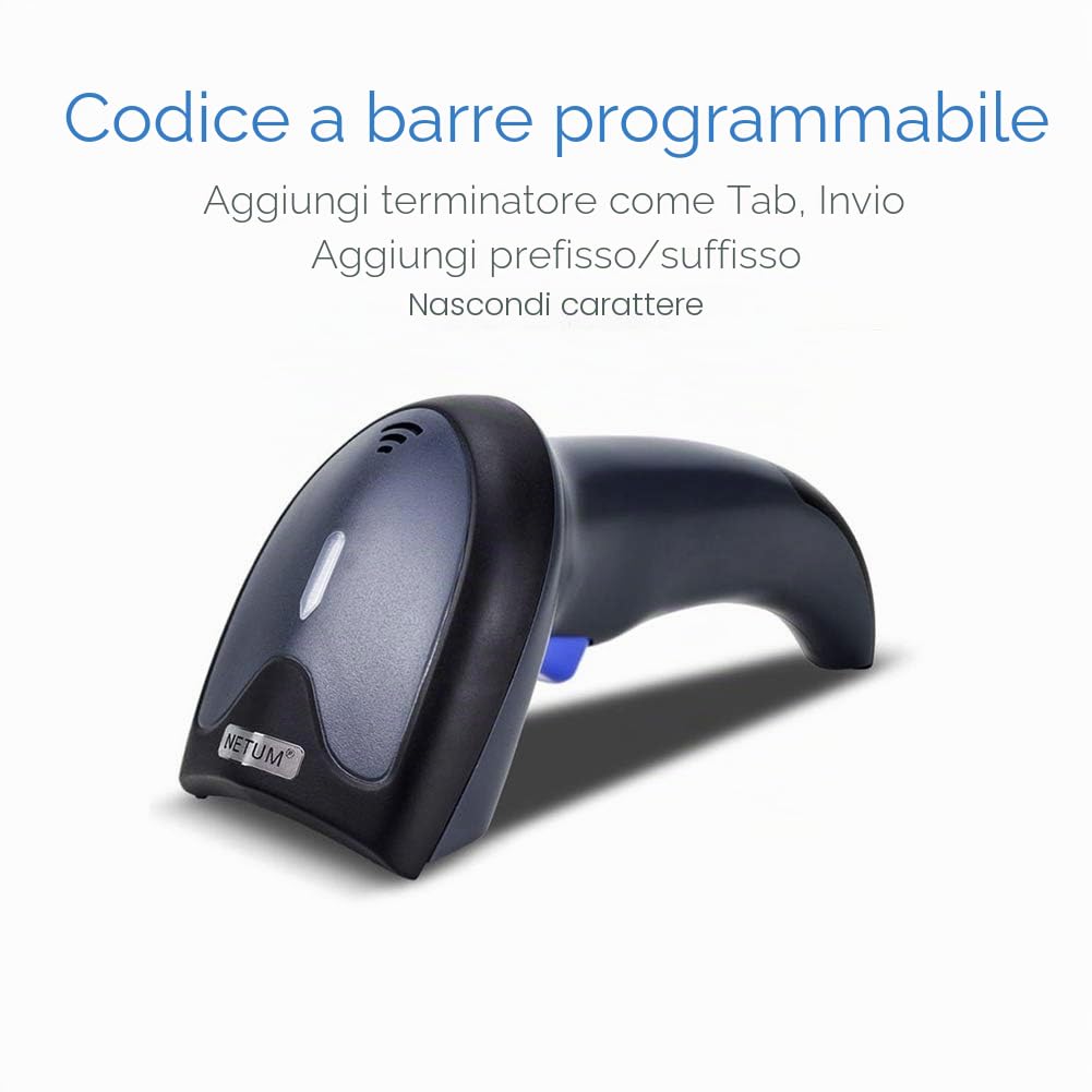 NETUM Lettore Codici a Barre Wireless Bluetooth Barcode Scanner Compatibile con Android /IOS/ Windows XP/7/8 | Ricarica USB | Decoder 32-bit