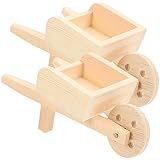 SUPVOX Modèles de Brouettes Miniatures Accessoires pour Photographie en Bois Décoration Maison Réaliste 2 Pcs Surface Lisse pour Maison de Poupée Jouet pour Garçon et Filles