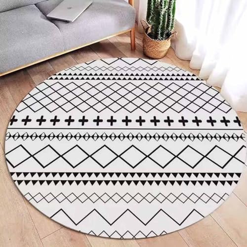 IUUUDDD Rugs Living Room Round Beige Black Easy To Clean Rug Nordic 80cm 100cm 120cm 140cm 160cm 180cm 200cm Rugs for Urban Outfitters Bedroom Living Room Carpet Rug
