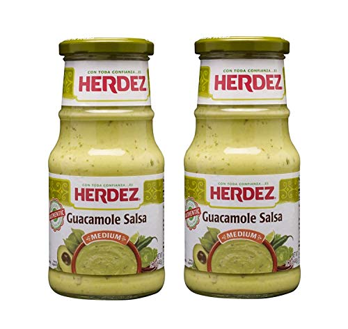Herdez Authentic Mexican Medium Hot Sauces 15.7 Oz Gluten Free (Guacamole Salsa Medium, 2 Pack)