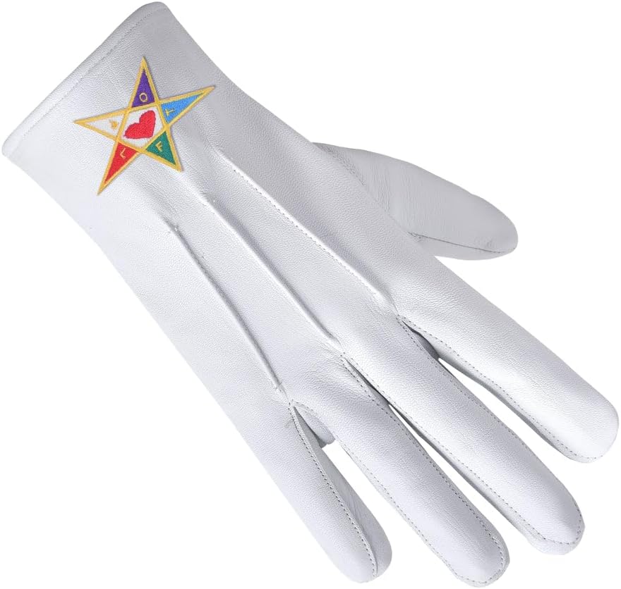 Bricks Masons Youth Department International Masons White Gloves - Leather With Colorful Star