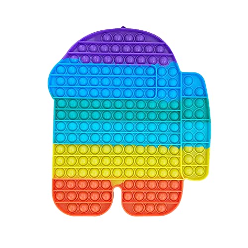 Big Size Push Jumbo Pop Bubble Sensory Fidget Toys, 256 Bubbles Stress Reliever Sensory Toys, Silicone Pressure Relieving Toy for ADD, OCD, Autistic Children, Adults, Anxiety Autism (F)