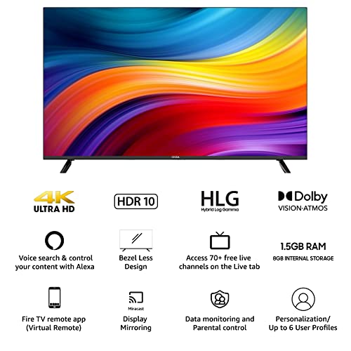 Image of Onida 127 cm (50 inches) 4K Ultra HD Smart LED Fire TV 50UIF (Black)