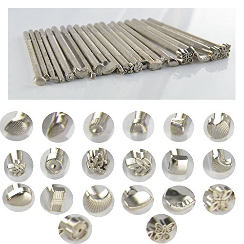 Racksoy de 20 piezas de trabajo de piel para Herramientas para sillín de piel Craft herramienta dado juego de sellos de estampación