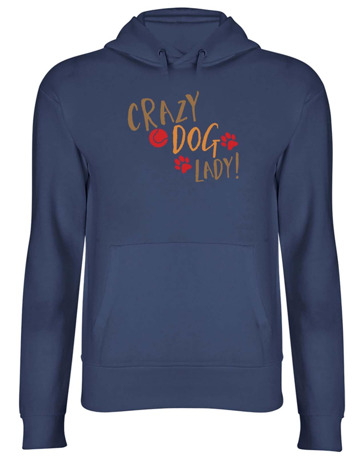 Shopagift Crazy Dog Lady Hoodie Unisex Pup Pet Puppy Hoody Hooded Top Navy Blue