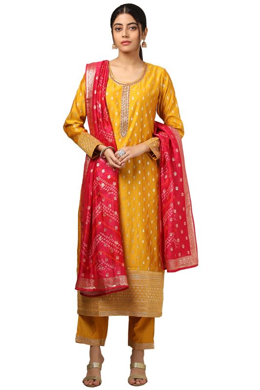 Image of Soch Womens Purple Crepe Floral Print Suit Set With Beads