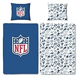 MTOnlinehandel NFL Bettwäsche 135x200 · American Football League Fanartikel US-Team · Wende-Motiv · 1 Kissenbezug 80x80 + 1 Bettbezug 135x200 cm - 100% Baumwolle
