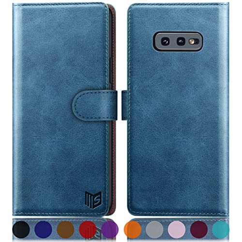 Étui portefeuille Samsung S10e RFID anti-choc étanche aux ondes bleu ciel