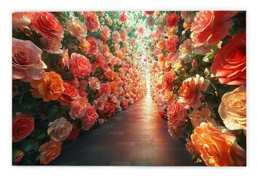 Puzzle 2000 Piezas, Puzzle Rosa con Caja Regalo para Adultos, DIY 2000 Piezas Rompecabezas de Madera para Adultos, Rompecabezas Desafiante para Decoración Hogar y Paredes, Regalo Mujer/Hombre, R-7