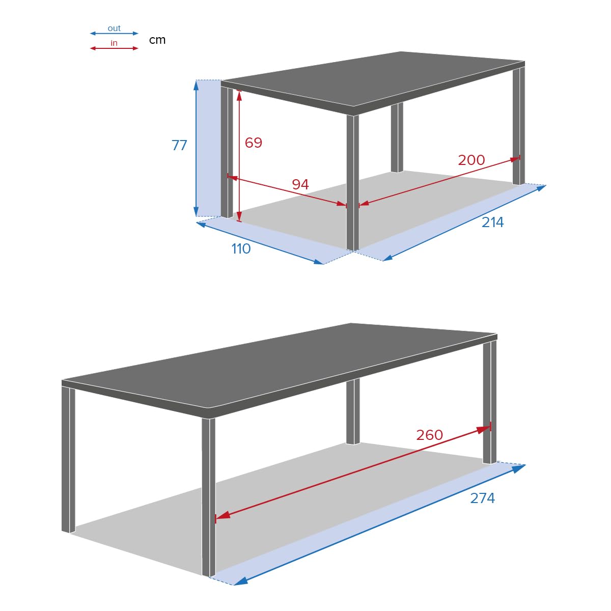 Hespéride - Table de Jardin Extensible Evasion Argile - 10 Places - Aluminium Traité Epoxy Antirouille - Meuble d'Extérieur à Rallonge Automatique