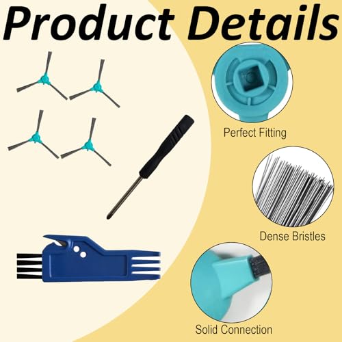 Image of 6 Pcs Robot Vacuum Cleaner Replacement Set, Compatible with Multiple Eufy Models for Efficient Floor Cleaning, Automatic House Cleaning Robot Accessories with Easy Snap-on Installation