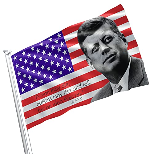 United States President John F Kennedy Portrait American Politician Us Style Flag 3X5 Feet Flag Banner Vivid Color Double Stitched Brass Grommets #TOP5