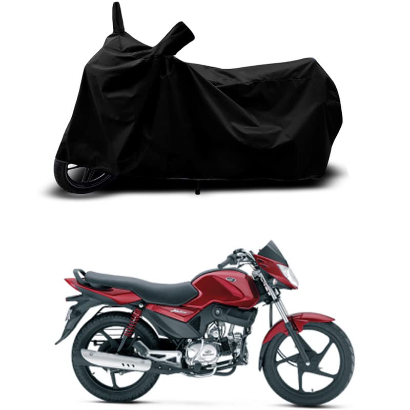 Image of 100% Scratchproof /UV-Rays /Heat Protection /Birds Dropping /Water Resistant /Dust Proof /Waterproof /Full Bike Scooty Two Wheeler Body Cover Compatible for Stallio 110 All Varients[Black]