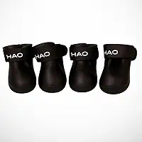 Botinha de Chuva de Silicone para Cachorro Pet Bota Sapato Impermeável Ajustável (PRETO, MÉDIO (M))