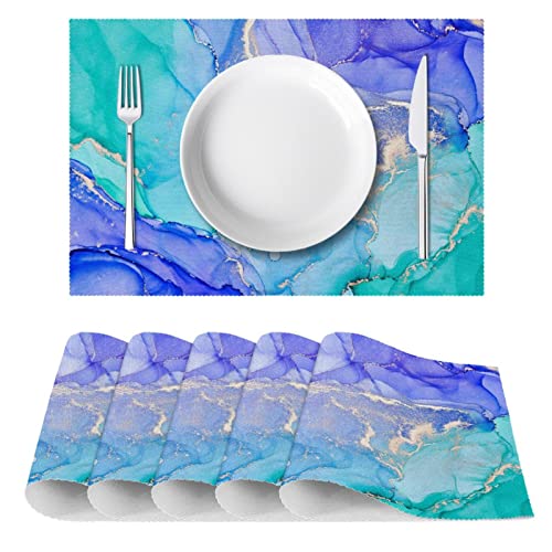 Sets de table de luxe à texture d'encre 30,5x45,7 cm antidérapants pour repas - 3