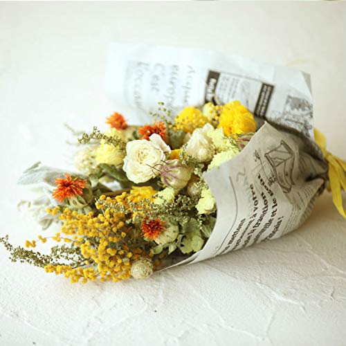 [カドゥ] flower gift ドライフラワースワッグブーケ花束 (ニュースペーパー) - cadeaux - 商品画像