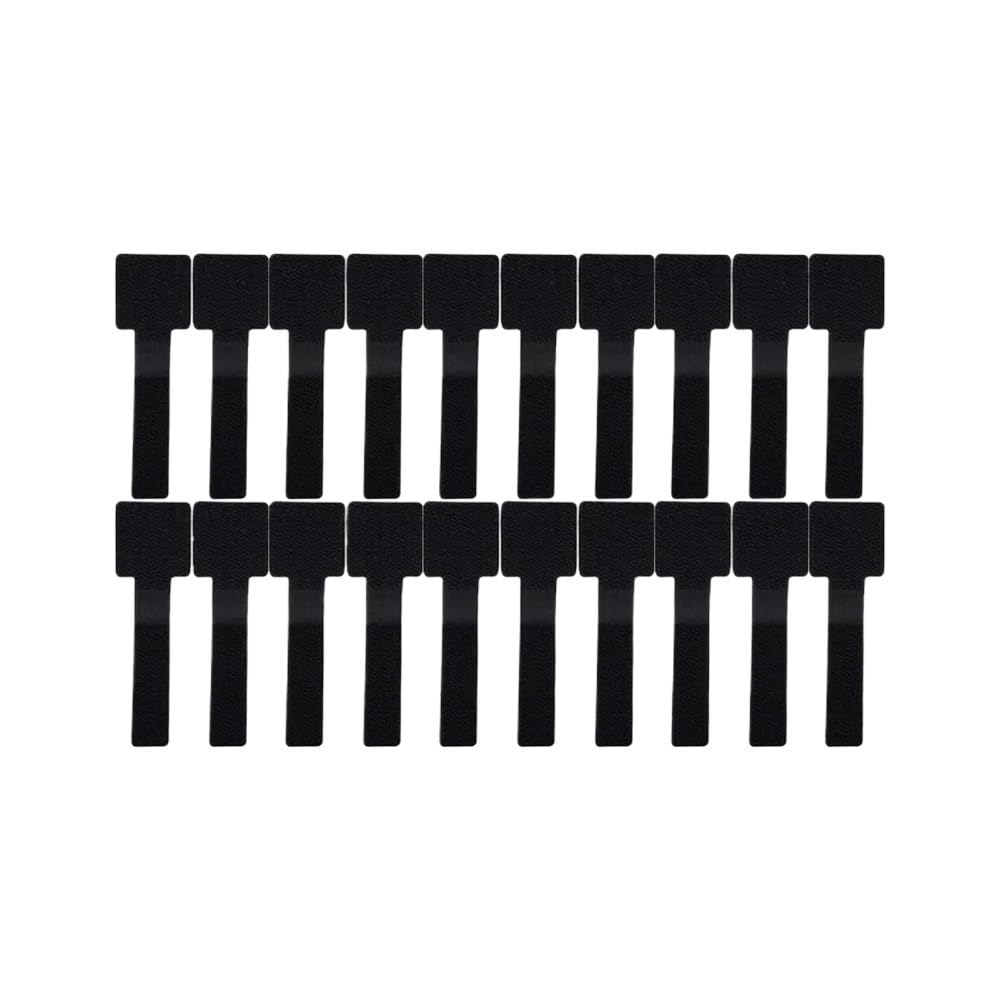 Reusable Cable Ties Velcro Ties Self-Adhesive Power Cord Cable Holder Adjustable Cord Storage Desktop Organiser Manager(Black-20PCS)