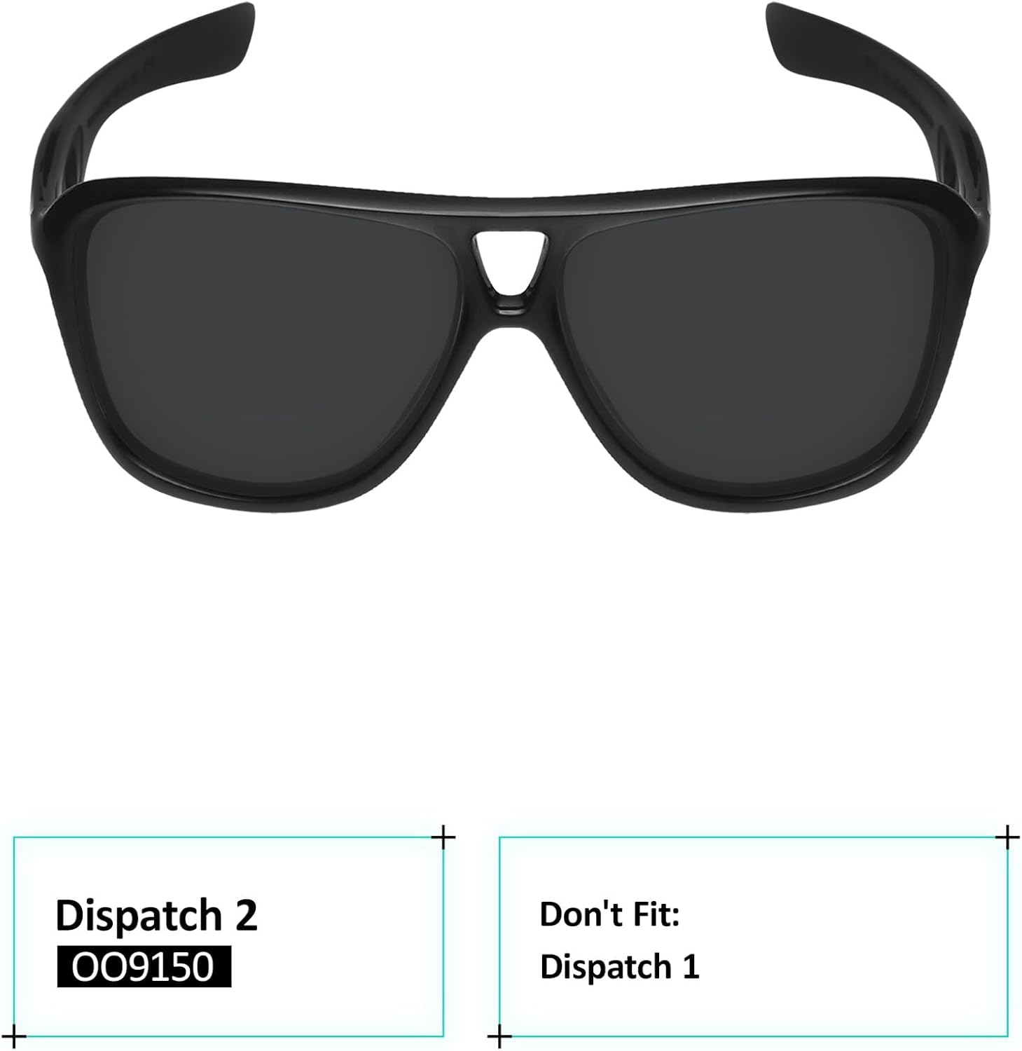 Galvanic Replacement Lenses for Oakley Dispatch 2 OO9150 Sunglasses - Jade + Black Polarized - Combo Pack