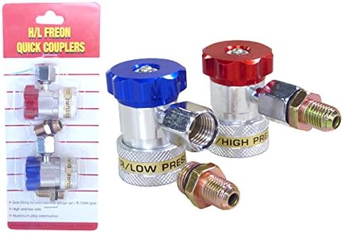 Conjunto de conectores rápidos ajustáveis para ar-condicionado R-134A PSI KING – 2 unidades