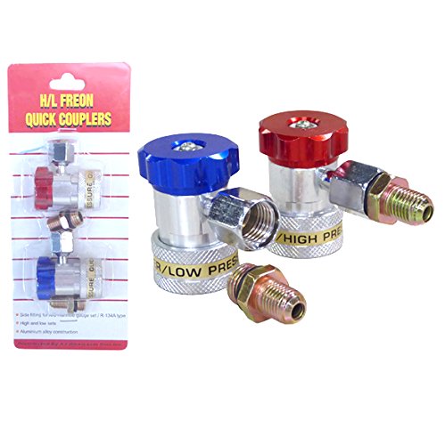 AC Quick Coupler Connector Set R134a Manifold Gauge Low High Side Adapter FREON