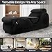 STSERT ZONE XL Chaise Lounge Chair for Yoga, Chaise Lounge with Headrest, Waist Pad, Foot Pad, Washable Cover Side Pockets Non-Slip Bottom, Yoga Chair for Relaxation Stretching (Black, X-Large)