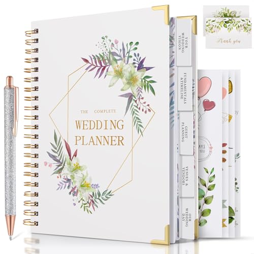 Wedding Planner Bonus Pen Wedding Planning Book And Organizer for the Bride Included 4 Stickers 2 Envelopes 2 Thank you cards Engagement Gift for Couples Bride Gifts 24cm x 29cm
