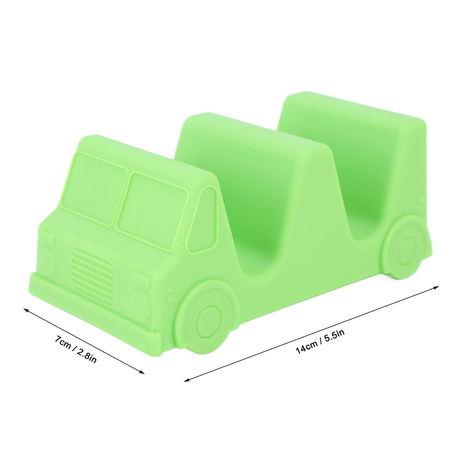 5PCS Taco Holder Stands Set, Small Car Shape Shape Taco Tray for Kitchen Restaurant (Green)