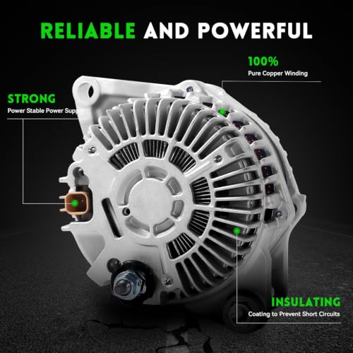 Image of 11440N Car Alternator Compatible with 2009-2020 Dodge Journey L4 2.4L 2360cc, Replace OE# 04801490AA, 4801490AA, 4801490AC, 4801490AD, A002TX0281, A2TX0281, AL6480X